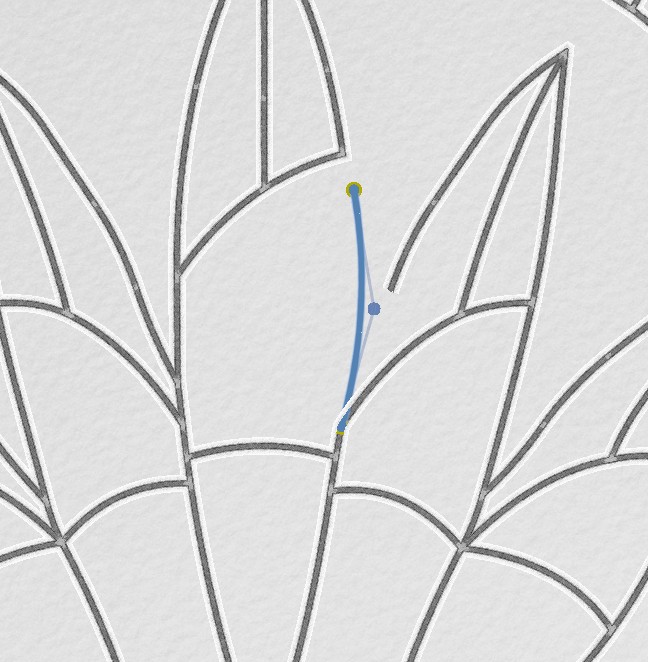 A Bezier curve being adjusted in the internal GLASS editor.